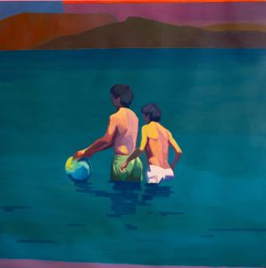 “Children with a ball in the water“, Timm Blandin, 2024